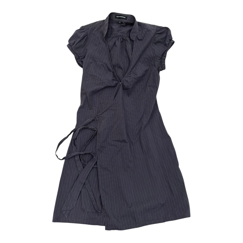 Express Design Studio Grey Pin Stripe Wrap Dress - Womens Size 8